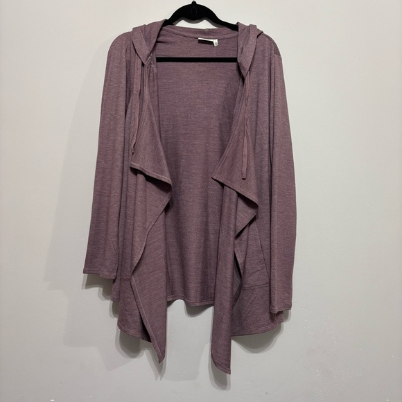 Elegant Mauve Hooded Cardigan for Women - Picture 1 of 5